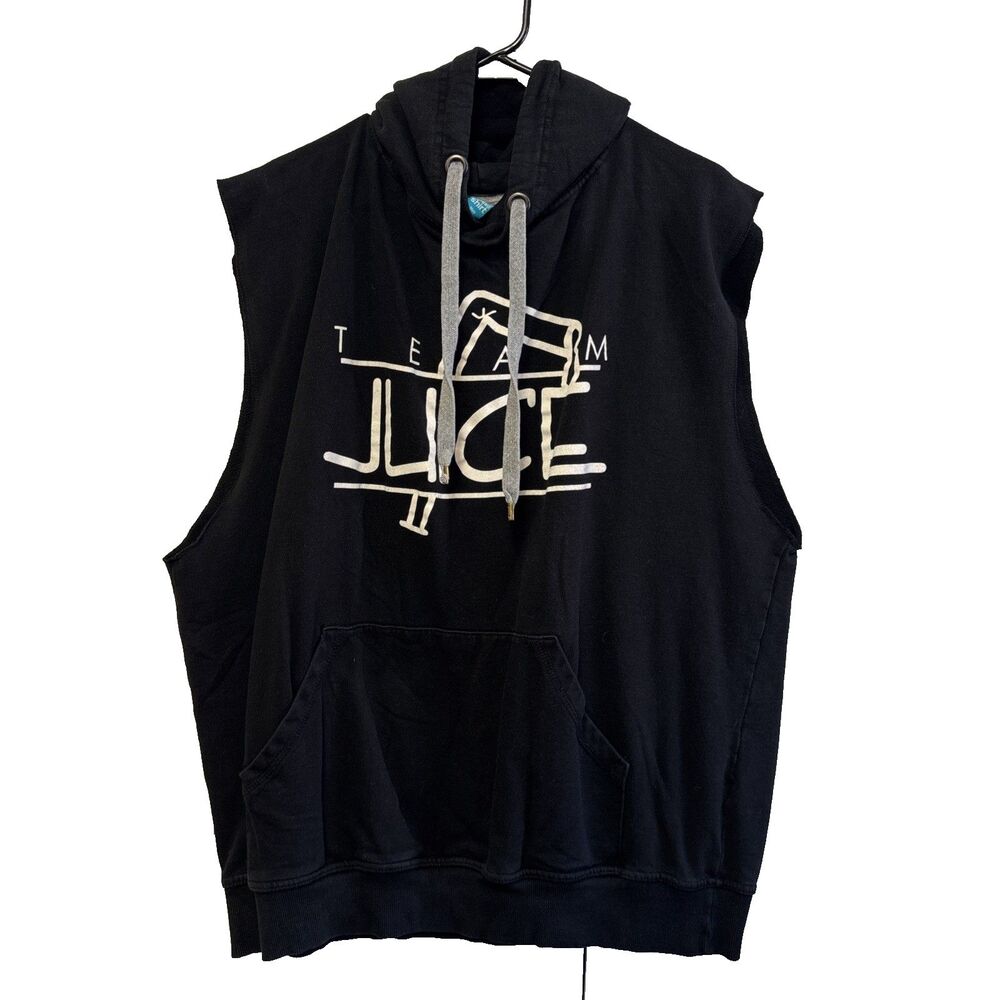 Spread Shirt Men XXL Black Hoodie Sleeveless Jersey Pocket Team Juice Black
